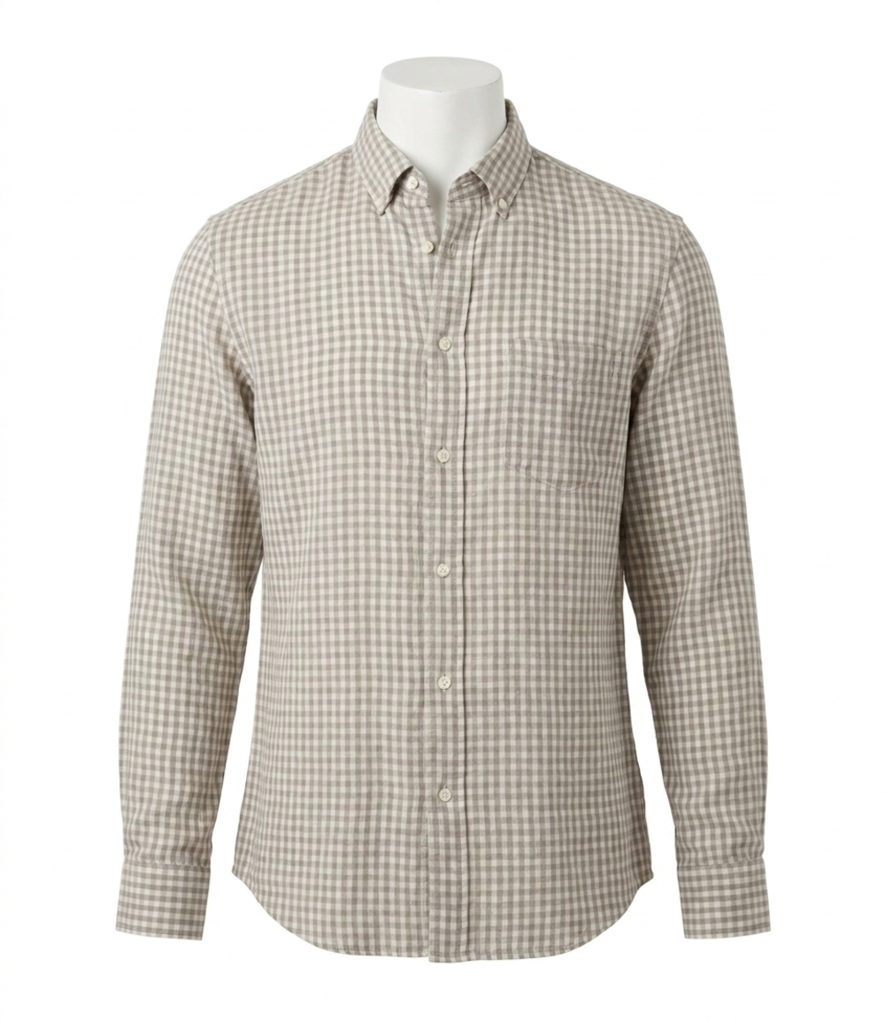 NEW FAHERTY coastline knit shirt in fox grey gingham